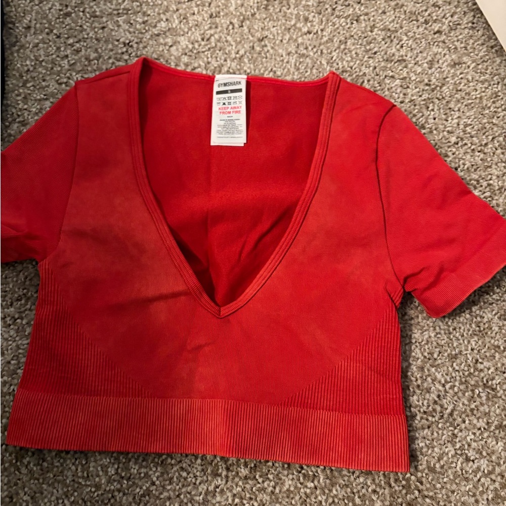 Gymshark Red V-Neck Crop Top